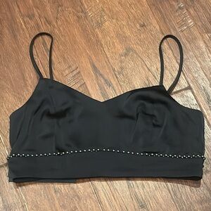 NWT! Small House of Harlow 1960 Bralette Black Crop Top